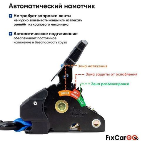 Самозатягивающийся ремень 50 мм, 2,7 м, с функцией самонатяжения